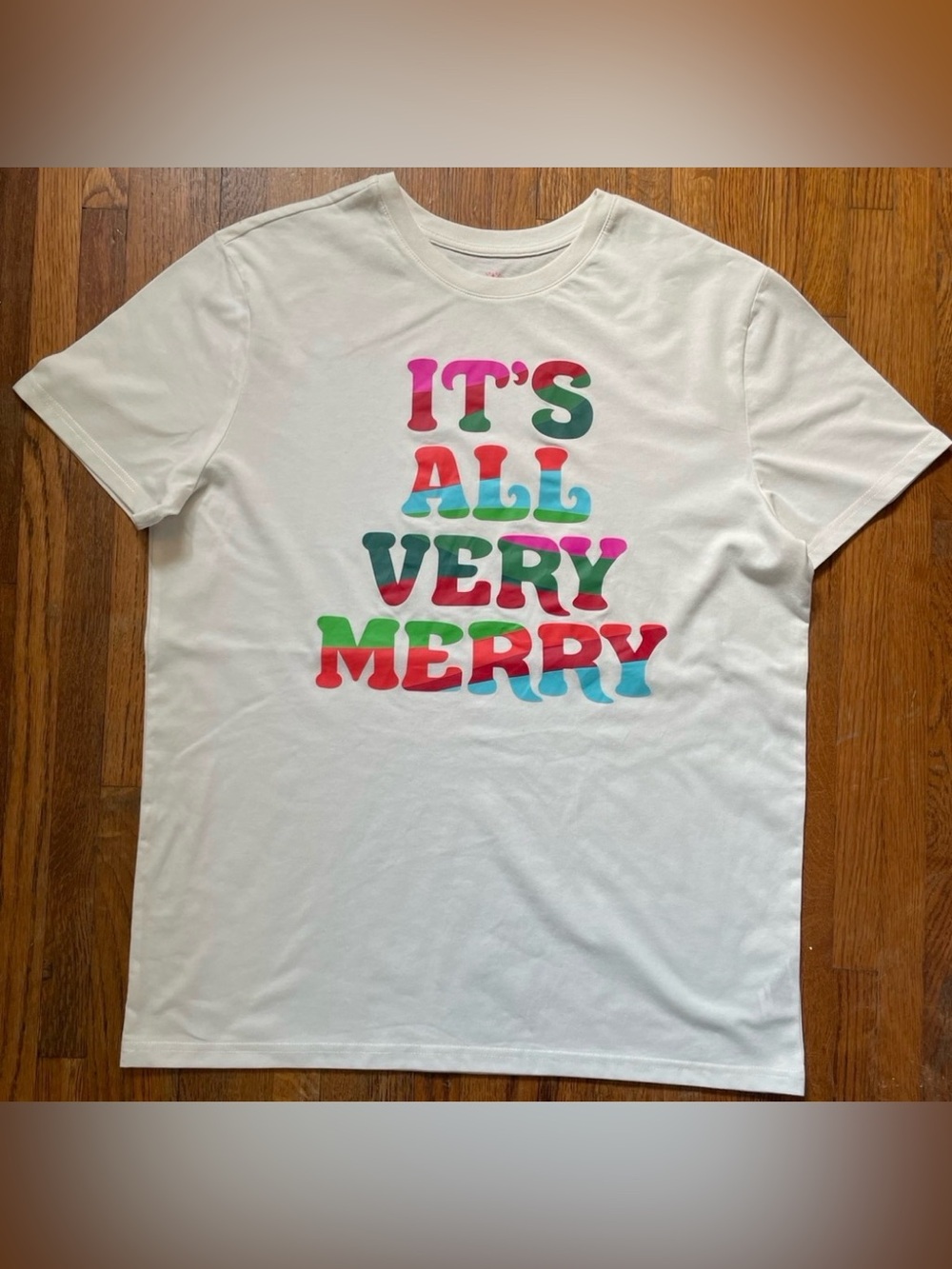 Men’s Wondershop “Its All Very Merry” Holiday Sleepwear shirt, size Large